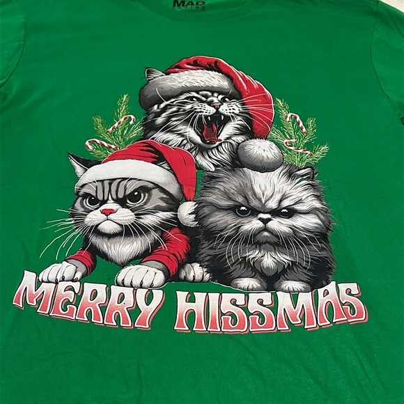 Men's Mad Engine Merry Hissmas Christmas T-Shirt Size Large - Picture 1 of 11